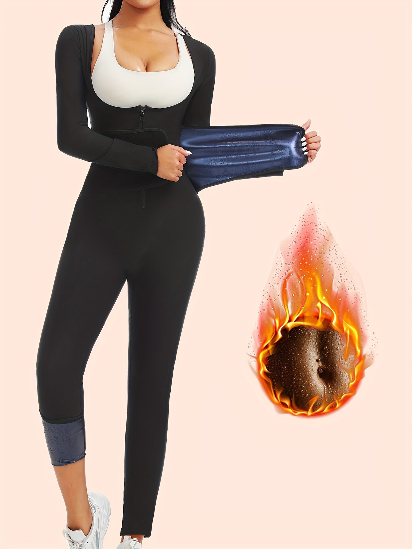 Legging Sculptant Taille Haute Zippé – Compression & Gainant- jusqu'au XXL