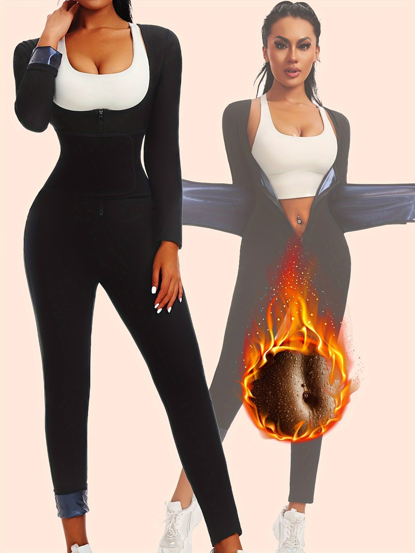 Legging Sculptant Taille Haute Zippé – Compression & Gainant- jusqu'au XXL