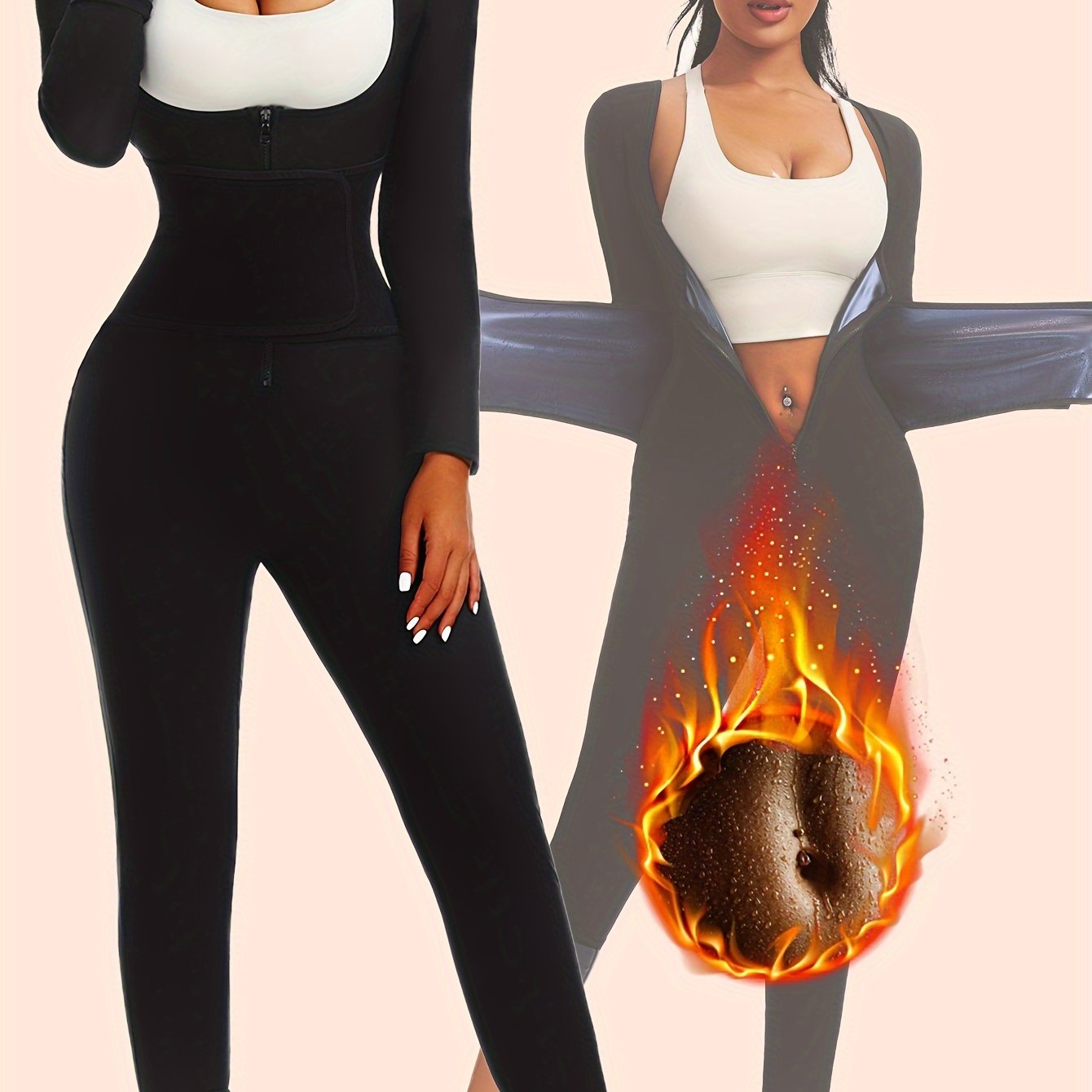 Legging Sculptant Taille Haute Zippé – Compression & Gainant- jusqu'au XXL