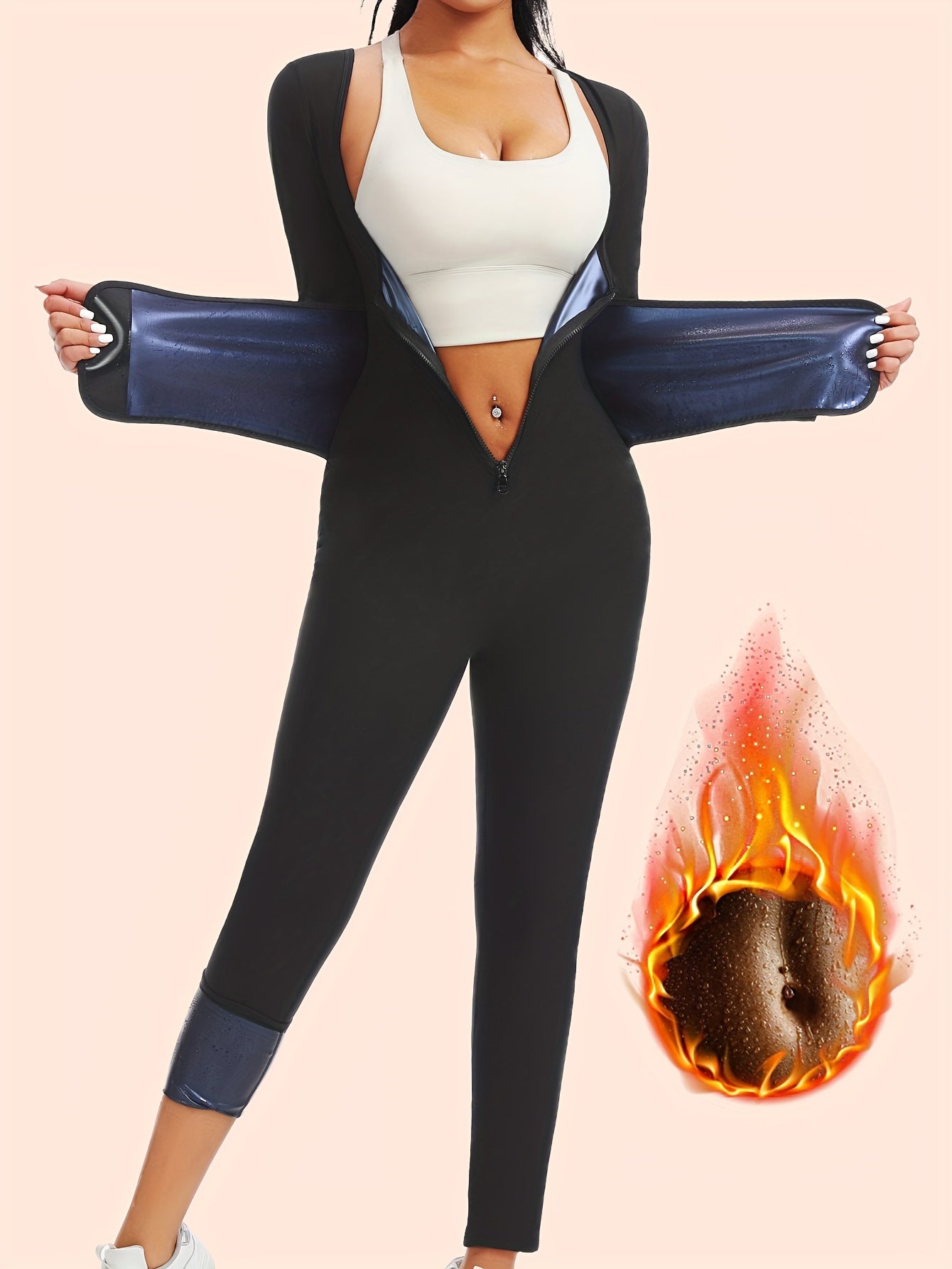 Legging Sculptant Taille Haute Zippé – Compression & Gainant- jusqu'au XXL